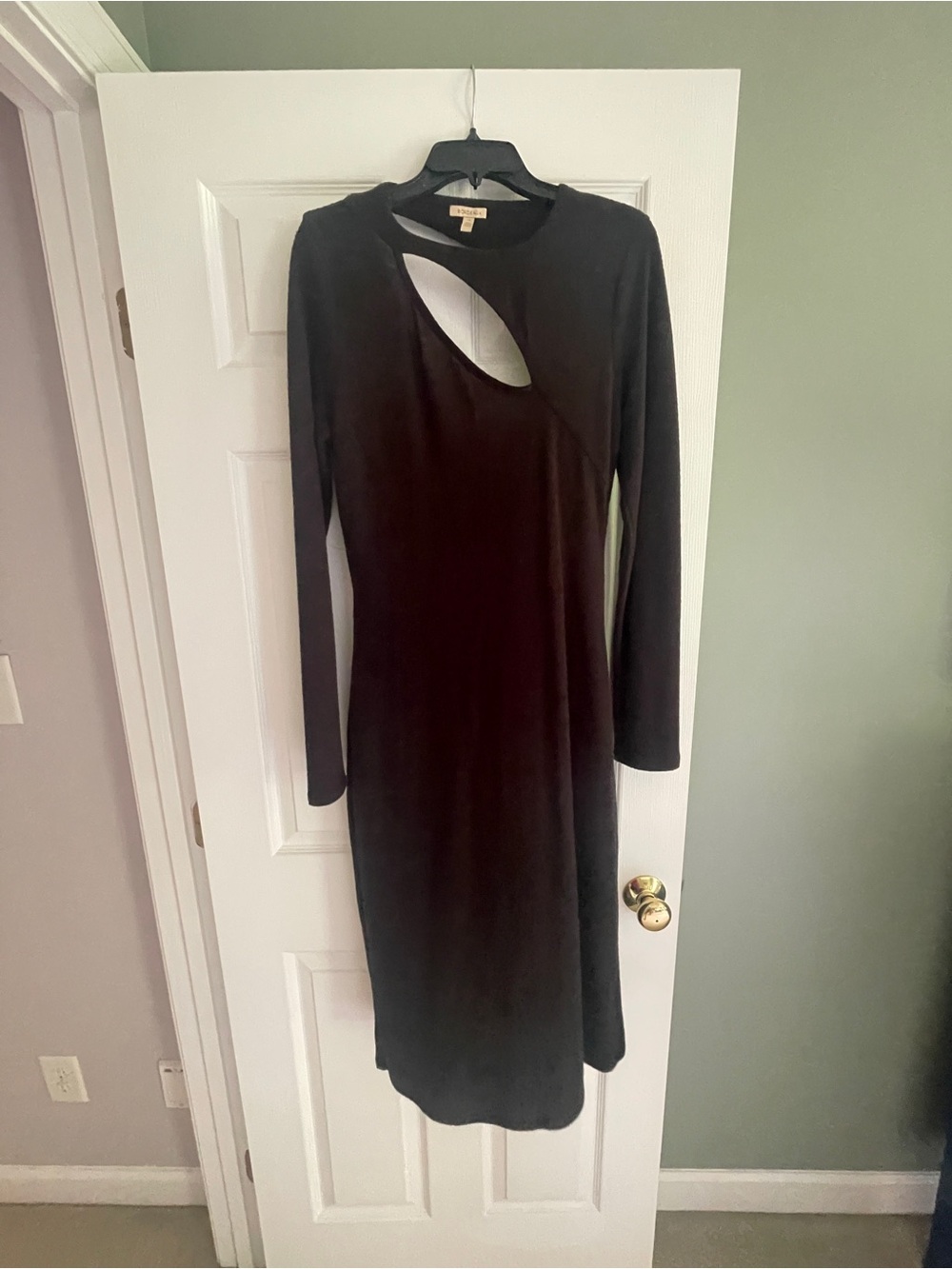 Women's Bordeaux long sleeve dress - Black - Size L.
